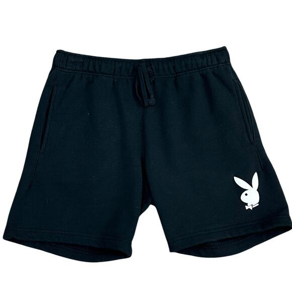 PLAYBOY BY PACSUN Black Sweat Shorts Small EUC - Picture 1 of 5
